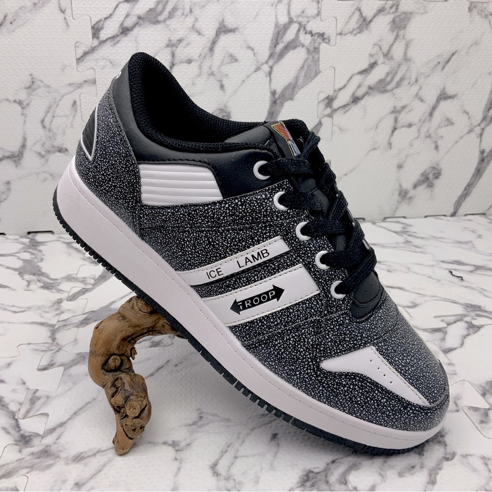 Men's Troop Ice Lamb Black White Low-Top Sneakers NWT